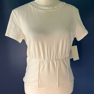 Meraki -tee shirt with front stays & back smocking, young contemporary creamy LG